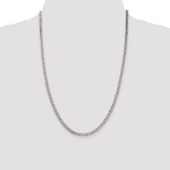 Kazi Luxury Sterling Silver Polished 3.5mm Curb Chain